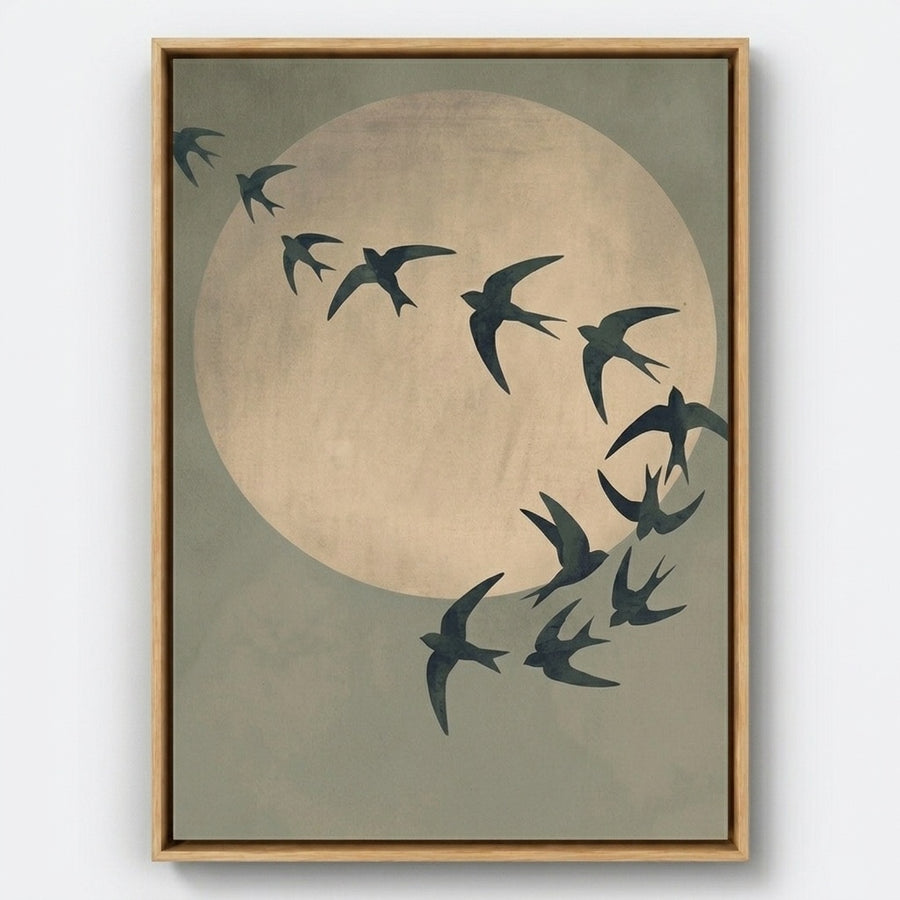 Mond und Vögel