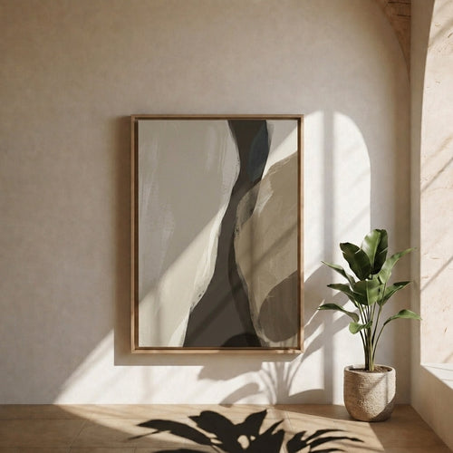 Abstrakte Bergsilhouette – gerahmtes Leinwandbild Modernify