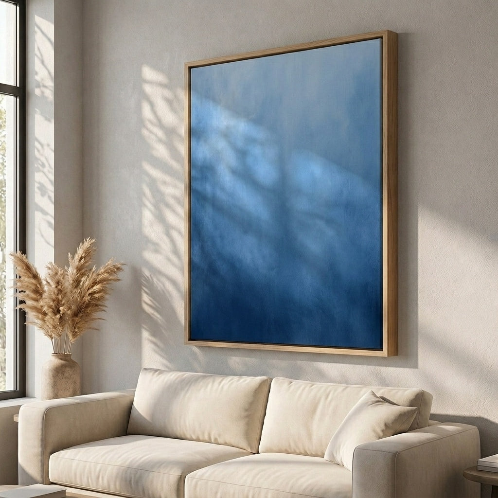 Blaue Wolkenlandschaft – gerahmtes Leinwandbild Modernify