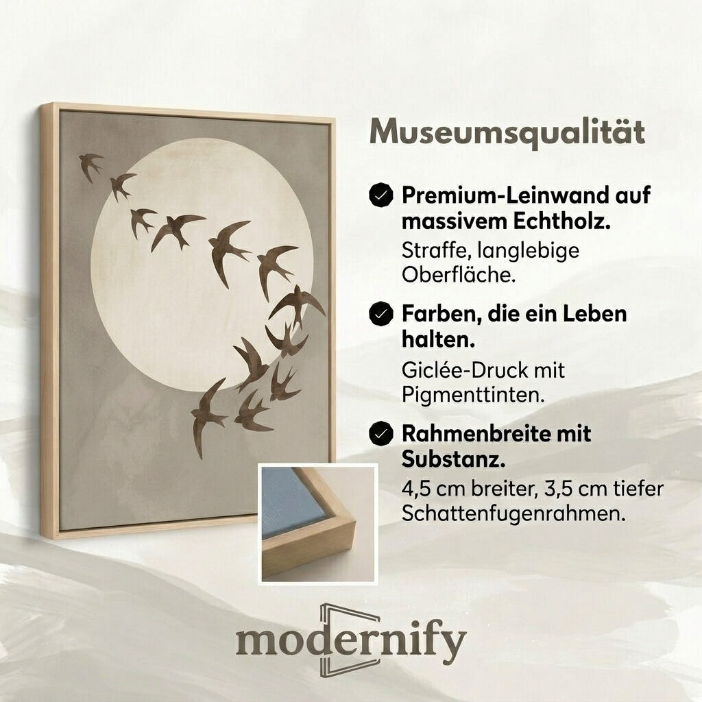 Mond und Vögel