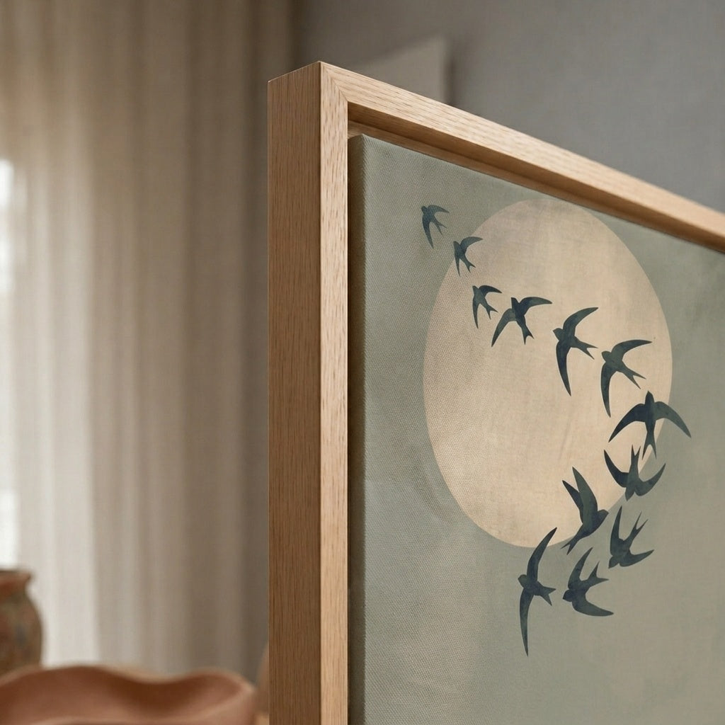 Mond und Vögel