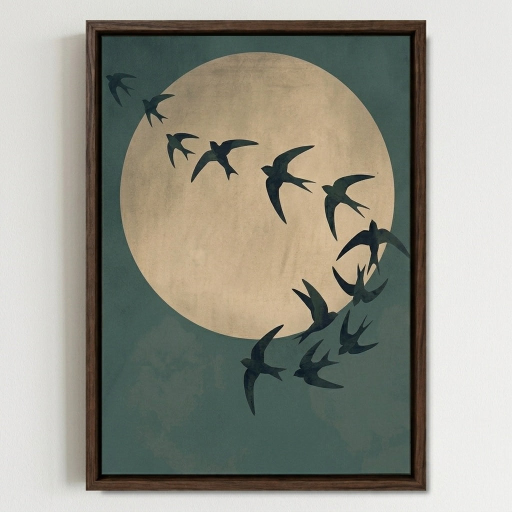 Mond und Vögel