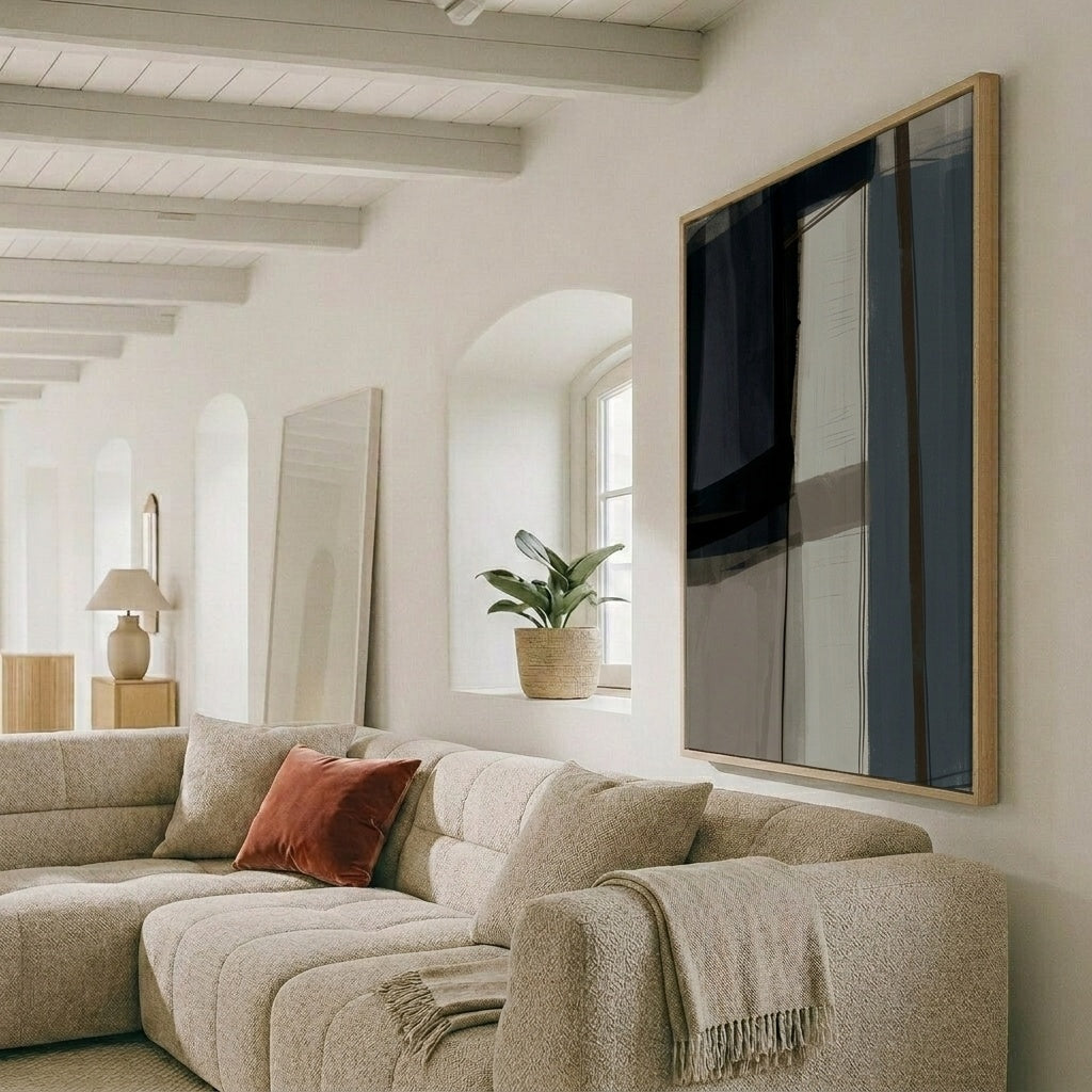 Dunkles Aquarell – gerahmtes Leinwandbild Modernify