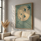 Vogel im Mondlicht