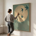 Vogel im Mondlicht