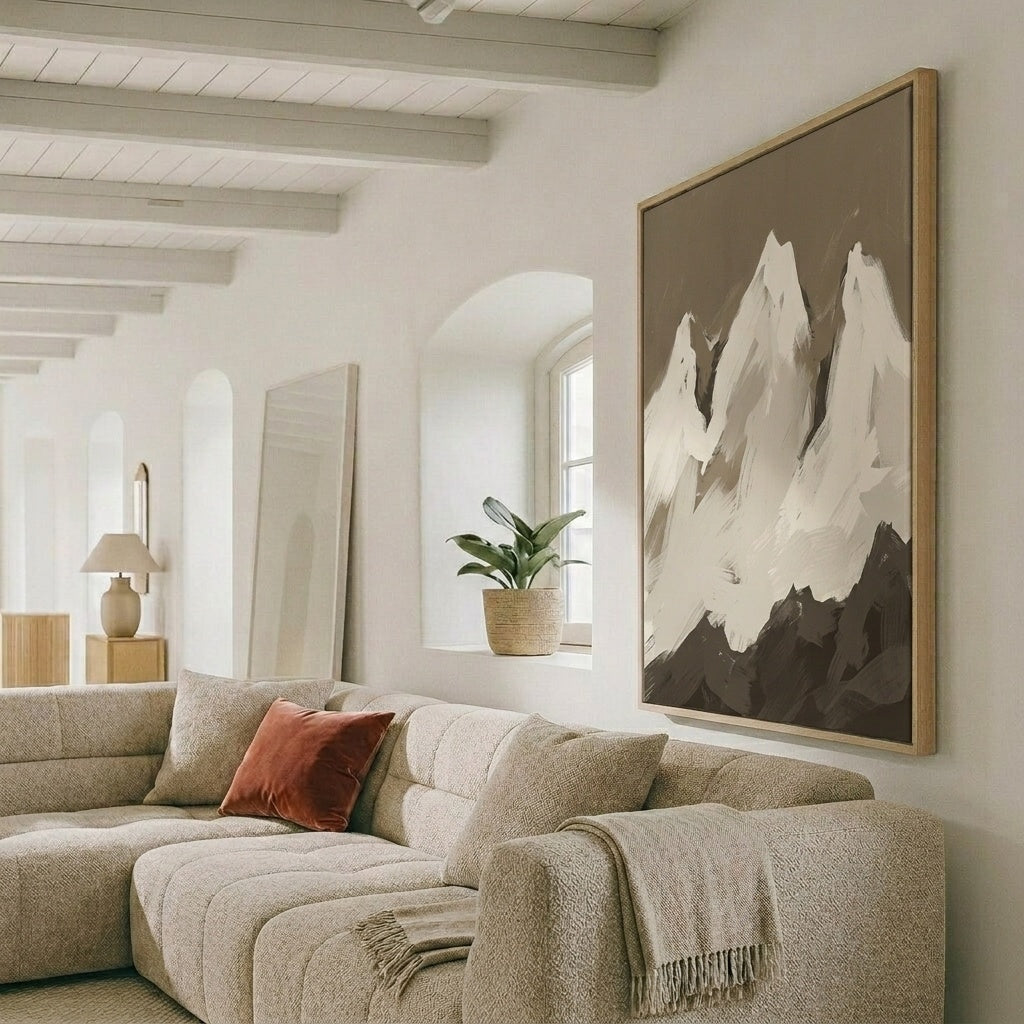 Dramatisches Bergmassiv – gerahmtes Leinwandbild Modernify