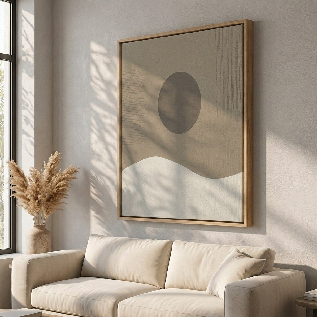 Mond am Horizont – gerahmtes Leinwandbild Modernify