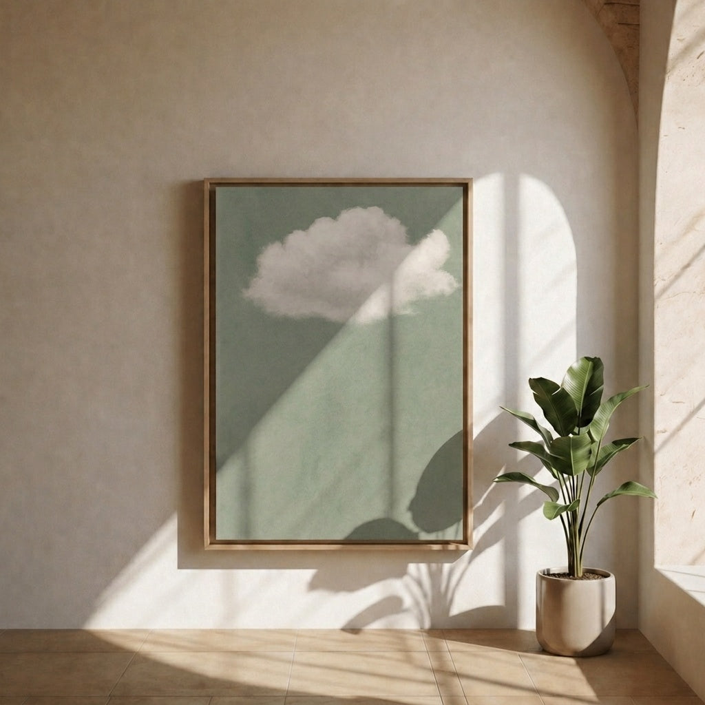 Weiße Wolkenwelt – gerahmtes Leinwandbild Modernify